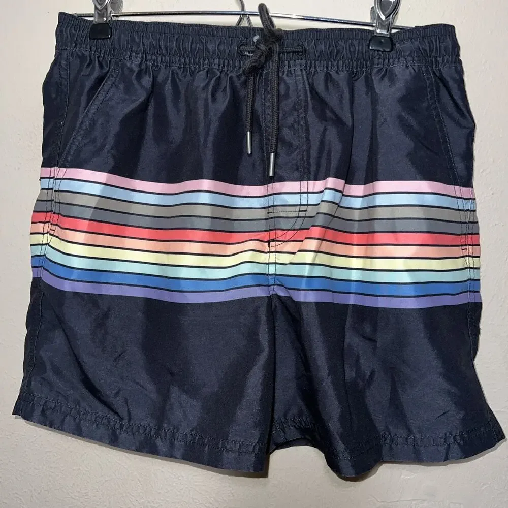 American Eagle Swim Trunk Size S Modern Retro Black Multicolor